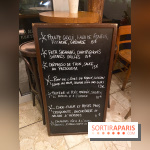 Menu des plats (dépend des saisons)