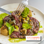 Le Café Mirette, l'excellent resto à la Fondation Pernod, côté Gare Saint-Lazare -  tataki de bœuf