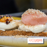 Belle Maison, Bistrot iodé, restaurant de poissons et fruits de mer Paris 9 -  ganache chocolat blanc et sorbet pamplemousse