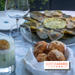 La terrasse dans un jardin avec vue Tour Eiffel du Marguerite 1606 au Domaine de la Reine Margot -  A7C1349