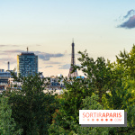 La terrasse dans un jardin avec vue Tour Eiffel du Marguerite 1606 au Domaine de la Reine Margot