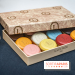 La bûche coffrets de Noël en trompe l'œil de Ladurée 2024 par Julien Alvarez et les créations de fête -  macarons