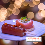 Le sublime tea time de Noël du Lutetia 2024 par Nicolas Guercio - les photos  -  Sucettes de foie gras au coing et au café Foie gras - Melba de saumon fumé au tobiko au wasabi Smoked 