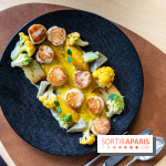 La Table du Château à Dampierre-en-Yvelines, le restaurant face au château - nos photos -  t Jacques poêlées, sauce aux épices douces et crème fraîche de Normandie 