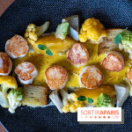 La Table du Château à Dampierre-en-Yvelines, le restaurant face au château - nos photos -  t Jacques poêlées, sauce aux épices douces et crème fraîche de Normandie 