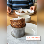 La Table du Château à Dampierre-en-Yvelines, le restaurant face au château - nos photos -  oufflé pomme et poire, glace à l’Armagnac 