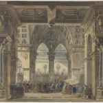 iinstitut suedois expo permanente - Louis Jean Desprez (1743 1804), Esquisse pour un décor du drame La Reine Christine acte III. Photo Cecilia Heisser   Nationalmuseum