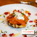 Le brunch de Pierre Hermé à Beaupassage  - Gaufre salée, saumon fumé,   crémeux acidulé, grenade 