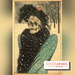 La Mort en fourrures, Eugène Delâtre, vers 1897 Eau-forte et aquatinte en couleurs - 32,5 x 50,5 cm