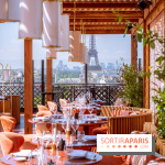La terrasse en rooftop du Kinugawa à l'hôtel Sax Paris 7e