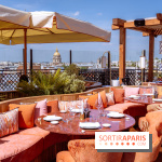 La terrasse en rooftop du Kinugawa à l'hôtel Sax Paris 7e