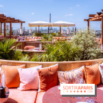 La terrasse en rooftop du Kinugawa à l'hôtel Sax Paris 7e