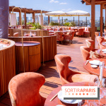 La terrasse en rooftop du Kinugawa à l'hôtel Sax Paris 7e