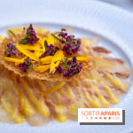 La terrasse jardin du Sax Hotel avec piscine - carpaccio de sériole
