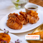 La terrasse jardin du Sax Hotel avec piscine - gyozas homard