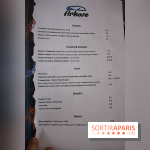 Arkose, la carte du menu