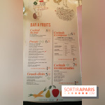 Le Paradis du fruit : nouvelle carte