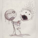 Tim Burton (American, b. 1958) Untitled (The Melancholy Death of Oyster Boy and Other Stories). 1982–1984 Ink, marker and colored pencil on paper 10 x 9" (25.4 x 22.9 cm) Private collection © 2011 Tim Burton