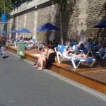 Plage "bois" à Paris plage, sur les bords de Seine