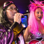 soirée, skyboard, rock band, étoile