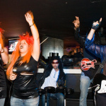 soirée, skyboard, rock band, étoile