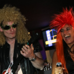 soirée, skyboard, rock band, étoile