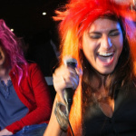 soirée, skyboard, rock band, étoile