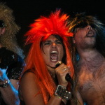 soirée, skyboard, rock band, étoile