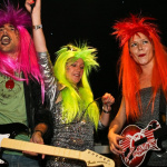 soirée, skyboard, rock band, étoile