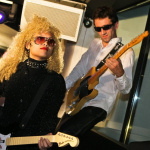 soirée, skyboard, rock band, étoile