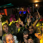 soirée, skyboard, rock band, étoile