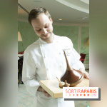 Bûche de Noël toupie du Shangri-La Paris 2017