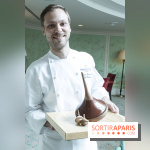 Bûche de Noël toupie du Shangri-La Paris 2017