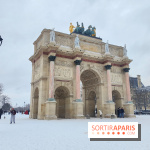 La Neige à Paris - arc de triomphe du Carrousel musée du Louvre