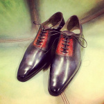 Souliers de la collection JMLEGAZEL, patine Dandy Blue