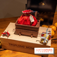 La Bûche de Noël d'Adrien Salavert aux Belles Perdrix de Troplong Mondot 2022 - hotte de vendanges du Père Noël
