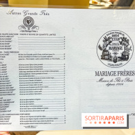 Le Tea Time de Mariage Frère - tea time de Noël - carte - menu