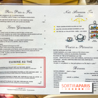 Le Tea Time de Mariage Frère - tea time de Noël - carte - menu