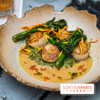 Rivages restaurant du Scribe par Martin Simolka -  saint-jacques de normandie - brocolettis - riz camargue