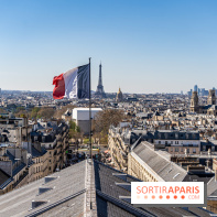 Le panorama du Panthéon - l'une des plus belles vues de Paris à 360° - vue paris - Tour Eiffel - drapeau
