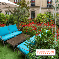La terrasse cachée du Joy à l'Hôtel Fouquet's 2023 : le jardin de coquelicots -  A7C2761
