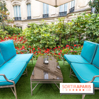 La terrasse cachée du Joy à l'Hôtel Fouquet's 2023 : le jardin de coquelicots -  A7C2745