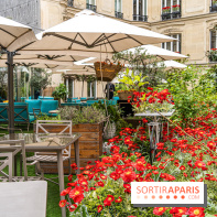 La terrasse cachée du Joy à l'Hôtel Fouquet's 2023 : le jardin de coquelicots -  A7C2735