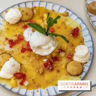 Le Nid, le restaurant-terrasse sur berge à l'Isle-Adam -  carpaccio d'ananas