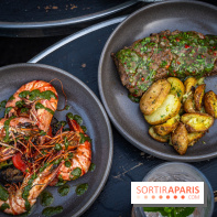 Le restaurant - terrasse Quai Ouest en mode estivale avec ses Dîners Braséro