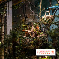 Inauguration des vitrines et décorations de Noël du BHV Marais à Paris 2023