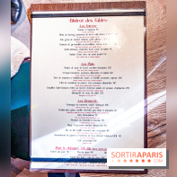 Le Bistrot des Fables - carte - menu