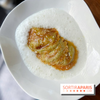 Auguste - Ravioles au parmesan, langoustines, avocat