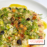 La terrasse du Jardin Privé à Châtelet Les Halles en mode barbecue  -  carpaccio de bar