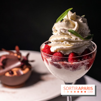 La terrasse dans un jardin avec vue Tour Eiffel du Marguerite 1606 au Domaine de la Reine Margot -  A7C1378